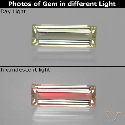 دياسبور متغير اللون أصف فاتح جدا طبيعي، باجيت، 1.18 قيراط، VVS