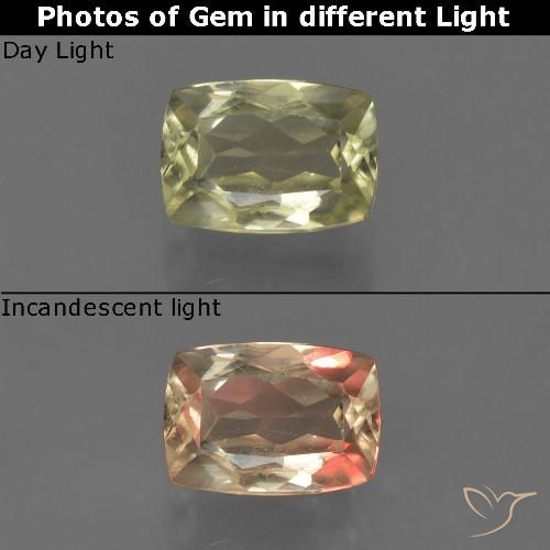 1.04ct طبيعي أصفر بنى دياسبور متغير اللون, وسادة, قليلا جدا