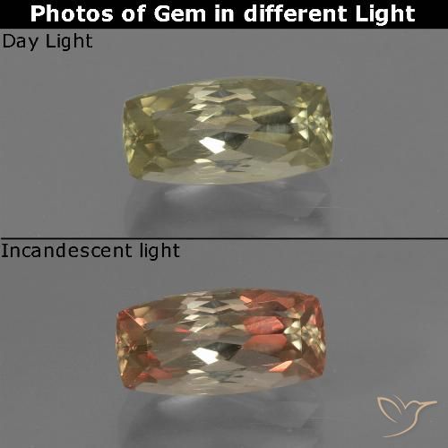1.25ct طبيعي أصفر بنى دياسبور متغير اللون, وسادة, قليلا جدا