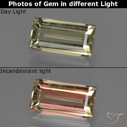 1.42ct طبيعي أصفر بنى دياسبور متغير اللون, باجيت, VVS