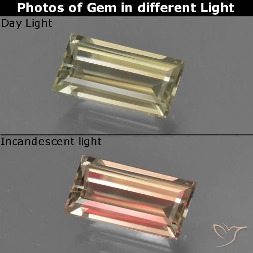 1.27ct طبيعي أصفر متوسط دياسبور متغير اللون, باجيت, VVS-VS