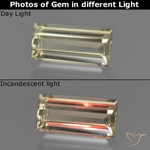 1.37ct طبيعي أصفر بنى دياسبور متغير اللون, باجيت, VVS-VS