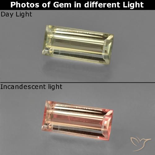 1.18ct طبيعي أصفر متوسط دياسبور متغير اللون, باجيت, قليلا جدا