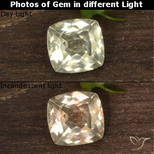0.76ct طبيعي أصف فاتح جدا دياسبور متغير اللون, وسادة, قليلا جدا