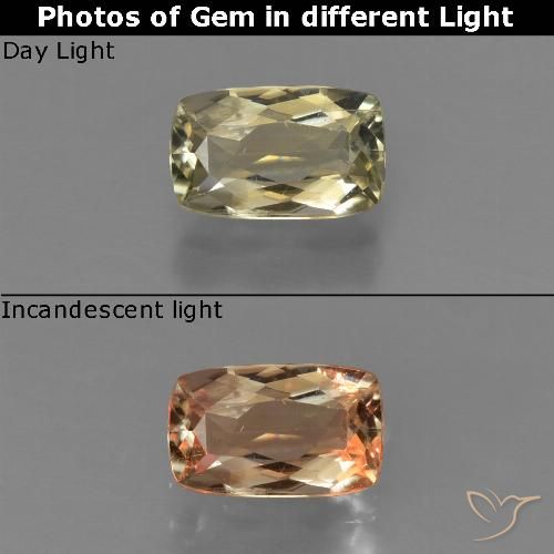 0.82ct طبيعي أصفر متوسط دياسبور متغير اللون, وسادة, قليلا جدا