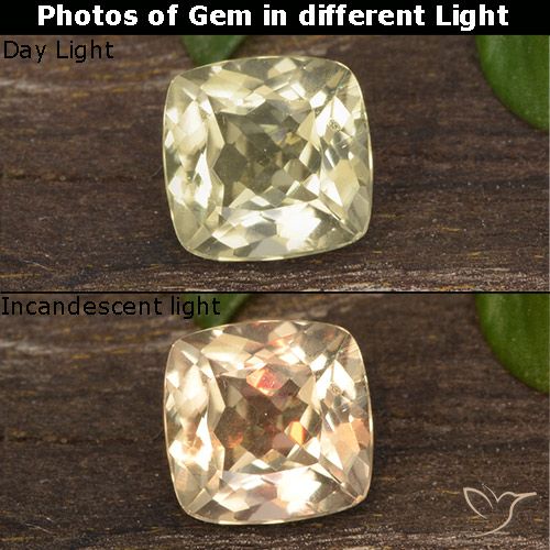 0.70ct طبيعي أصفر باهت دياسبور متغير اللون, وسادة, قليلا جدا