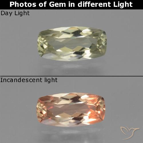 1.08ct طبيعي أصف فاتح جدا دياسبور متغير اللون, وسادة, VVS