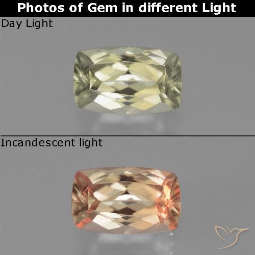 1.27ct طبيعي أصف فاتح جدا دياسبور متغير اللون, وسادة, VVS-VS