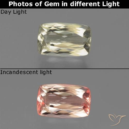 1.24ct طبيعي أصفر بنى دياسبور متغير اللون, وسادة, VVS-VS