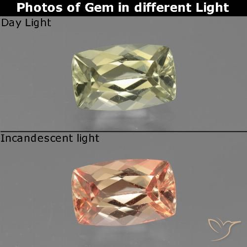 1.32ct طبيعي أصف فاتح جدا دياسبور متغير اللون, وسادة, VVS-VS