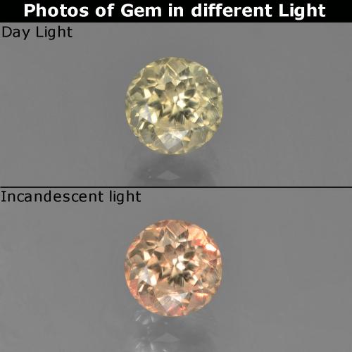 دياسبور متغير اللون أصف فاتح جدا طبيعي، قصة دائرى، 0.68 قيراط، قليلا جدا