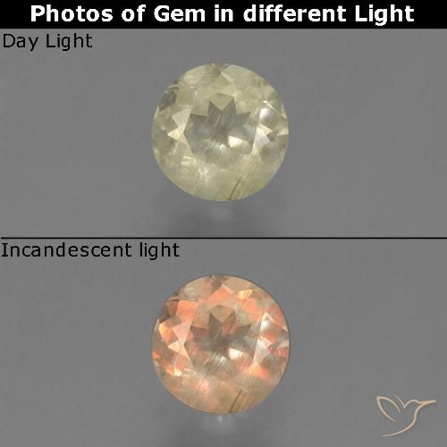 0.50ct طبيعي أصفر فاتح دياسبور متغير اللون, دائري, قليلا جدا