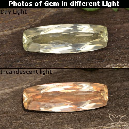 1.01ct طبيعي أصفر فاتح دياسبور متغير اللون, وسادة, VVS