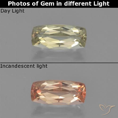 1.24ct طبيعي أصفر باهت جدا دياسبور متغير اللون, وسادة, VVS