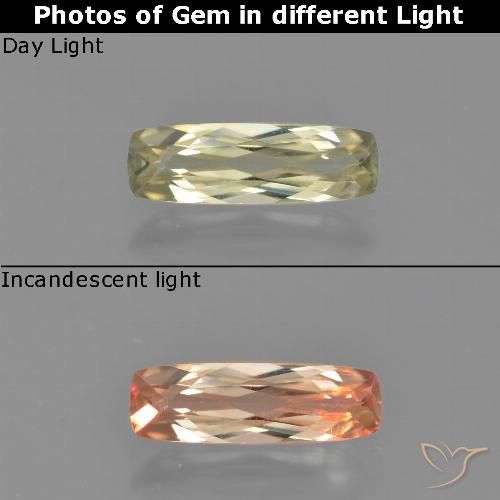 1.10ct طبيعي أصف فاتح جدا دياسبور متغير اللون, وسادة, VVS