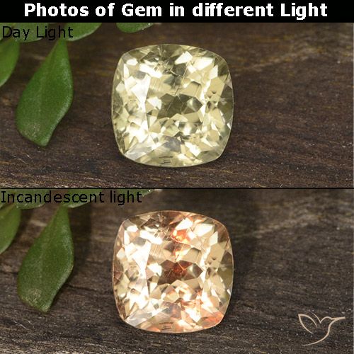 0.78ct طبيعي أصفر فاتح دياسبور متغير اللون, وسادة, قليلا جدا