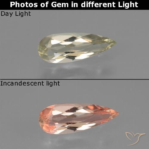 0.70ct طبيعي أصف فاتح جدا دياسبور متغير اللون, شكل الكمثرى, VVS-VS