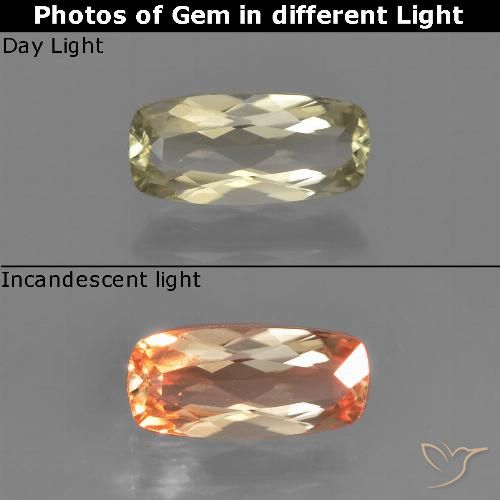 0.85ct طبيعي بيج أصفر دياسبور متغير اللون, وسادة, VVS-VS