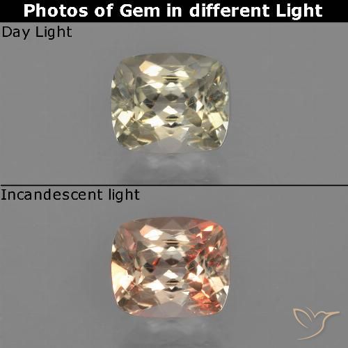 0.99ct طبيعي أصف فاتح جدا دياسبور متغير اللون, وسادة, VVS-VS
