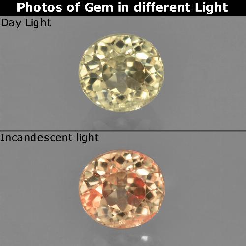 دياسبور متغير اللون أصفر باهت طبيعي، قصة دائرى، 0.86 قيراط، قليلا جدا