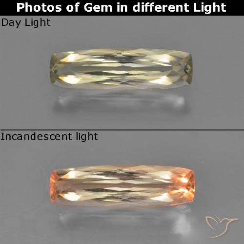 1.30ct طبيعي أصفر فاتح دياسبور متغير اللون, وسادة, قليلا جدا