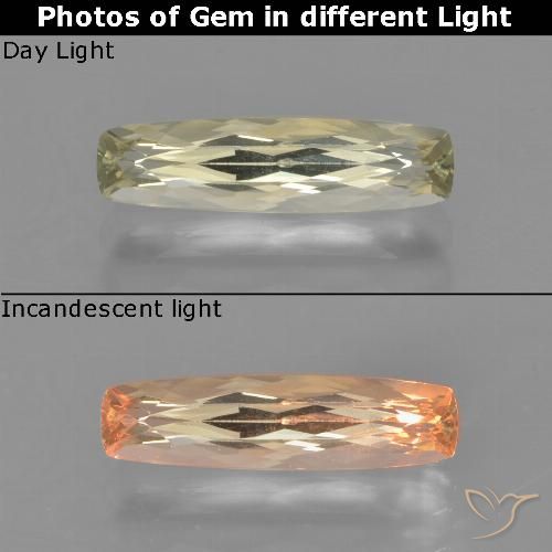 1.35ct طبيعي أصفر باهت دياسبور متغير اللون, وسادة, VVS-VS