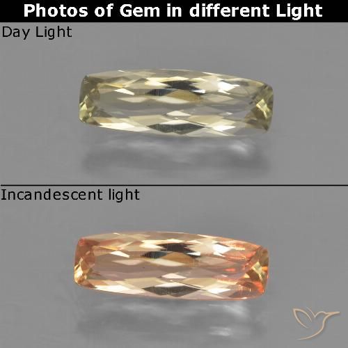 1.36ct طبيعي أصفر فاتح دياسبور متغير اللون, وسادة, VVS-VS