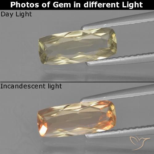 1.14ct طبيعي أصفر باهت جدا دياسبور متغير اللون, وسادة, VVS