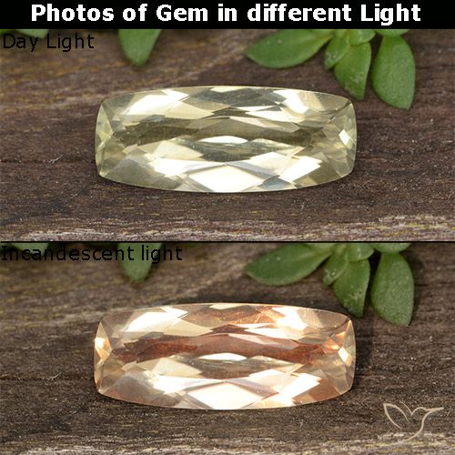 1.18ct طبيعي أصفر فاتح دياسبور متغير اللون, وسادة, VVS
