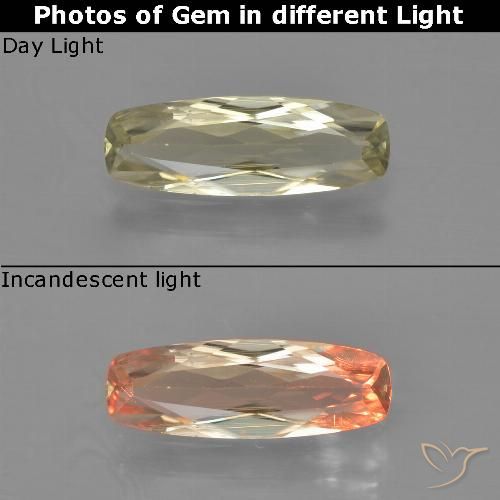 1.10ct طبيعي أصفر باهت دياسبور متغير اللون, وسادة, قليلا جدا