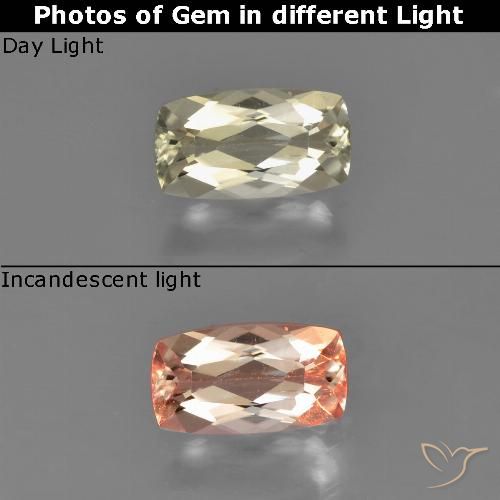 0.76ct طبيعي أصف فاتح جدا دياسبور متغير اللون, وسادة, قليلا جدا