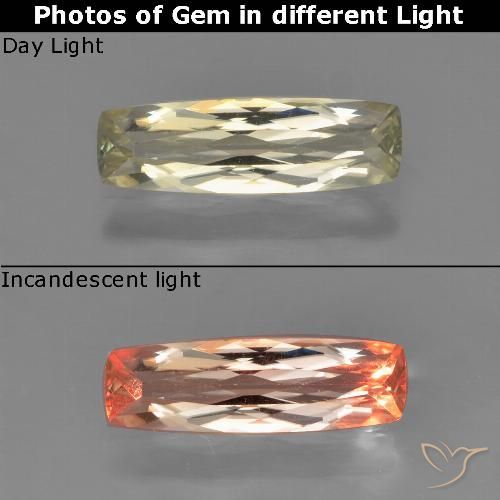 0.87ct طبيعي أصف فاتح جدا دياسبور متغير اللون, وسادة, قليلا جدا
