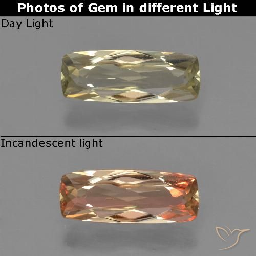 0.80ct طبيعي أصف فاتح جدا دياسبور متغير اللون, وسادة, VVS-VS