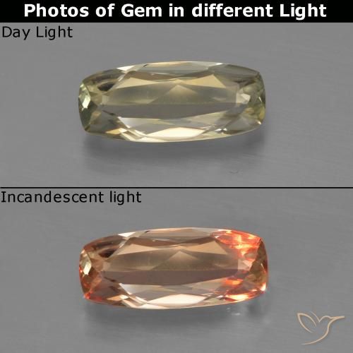 0.81ct طبيعي أصف فاتح جدا دياسبور متغير اللون, وسادة, VVS