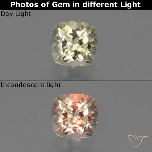 0.80ct طبيعي أصفر-ذهبى فاتح جدا دياسبور متغير اللون, وسادة, VVS-VS
