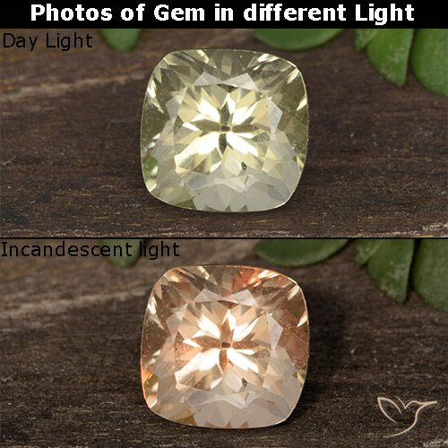 0.81ct طبيعي أصف فاتح جدا دياسبور متغير اللون, وسادة, VVS-VS