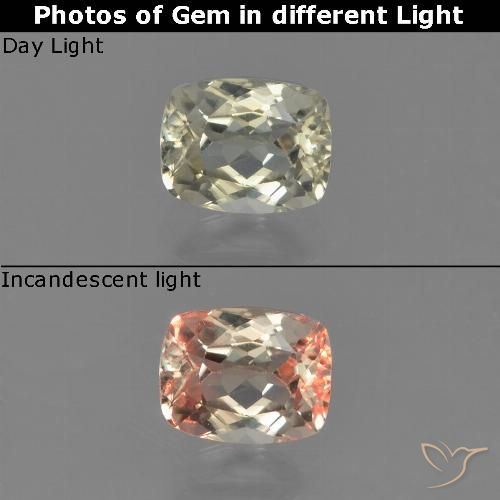 0.75ct طبيعي أصفر باهت دياسبور متغير اللون, وسادة, VVS-VS