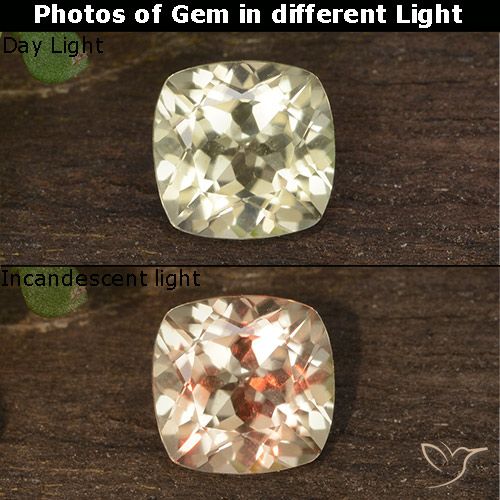 0.74ct طبيعي أصفر باهت دياسبور متغير اللون, وسادة, VVS-VS