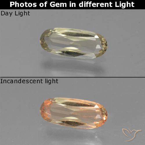 0.71ct طبيعي أصفر فاتح دياسبور متغير اللون, بيضوي, VVS