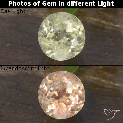 0.65ct طبيعي أصفر فاتح دياسبور متغير اللون, دائري, قليلا جدا
