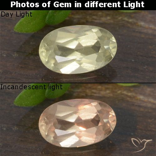 0.63ct طبيعي أصفر فاتح دياسبور متغير اللون, بيضوي, قليلا جدا