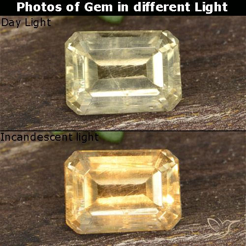 0.73ct طبيعي أصف فاتح جدا دياسبور متغير اللون, قص الزمرد, VVS-VS