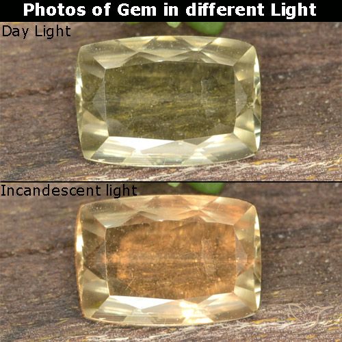 0.73ct طبيعي أصفر فاتح دياسبور متغير اللون, وسادة, قليلا جدا