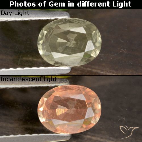 0.66ct طبيعي أصف فاتح جدا دياسبور متغير اللون, بيضوي, VVS-VS