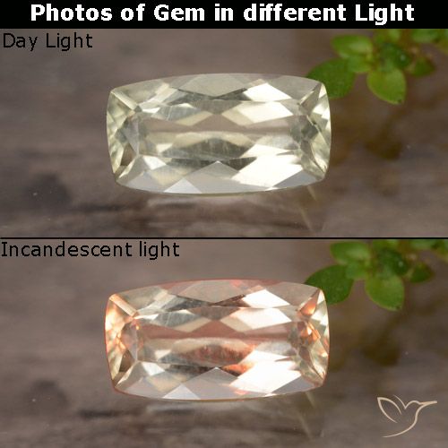 0.94ct طبيعي أصف فاتح جدا دياسبور متغير اللون, وسادة, VVS-VS