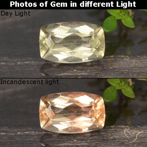 0.82ct طبيعي أصف فاتح جدا دياسبور متغير اللون, فانسى, قليلا جدا