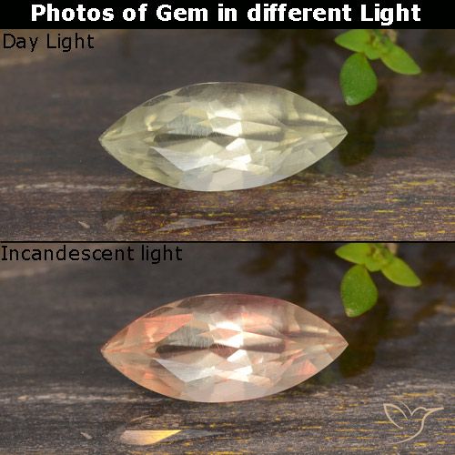 0.85ct طبيعي أصفر باهت جدا دياسبور متغير اللون, ماركيز, VVS-VS