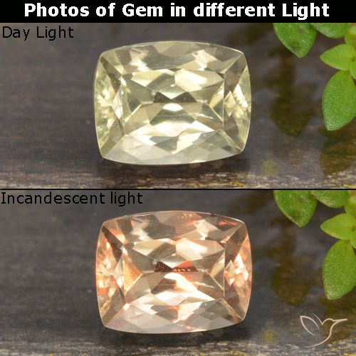 0.92ct طبيعي أصف فاتح جدا دياسبور متغير اللون, وسادة, VVS-VS