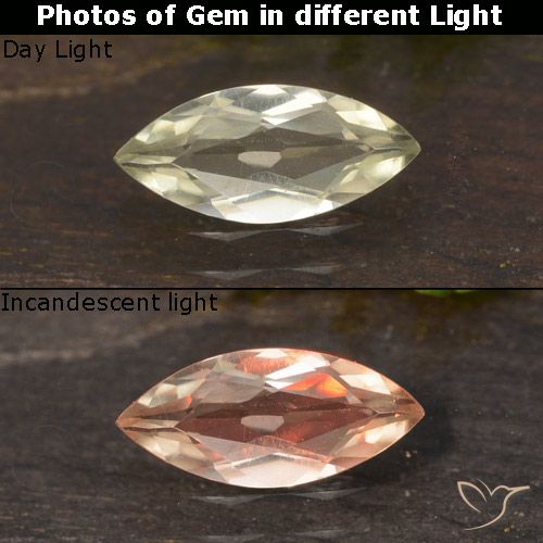 0.62ct طبيعي أصف فاتح جدا دياسبور متغير اللون, ماركيز, VVS-VS