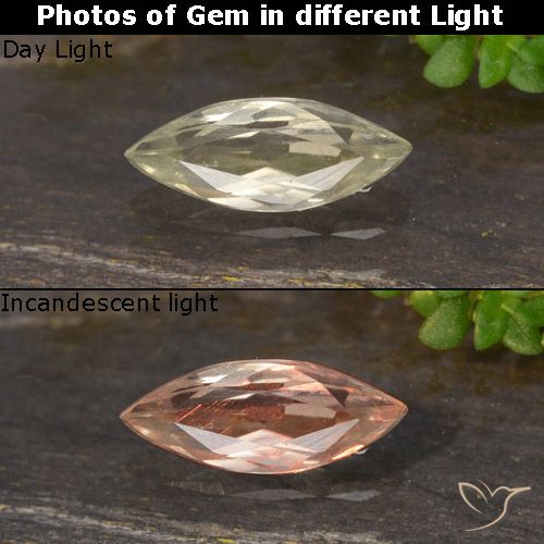 0.50ct طبيعي أصفر-ذهبى فاتح جدا دياسبور متغير اللون, ماركيز, VVS-VS